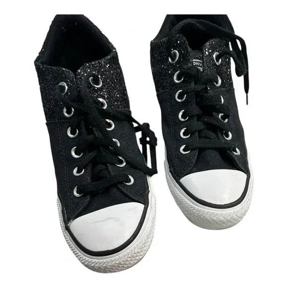 Converse Chuck Taylor All Star Low Top‎ Glitter Black Sneakers Women US 7 - Picture 7 of 12